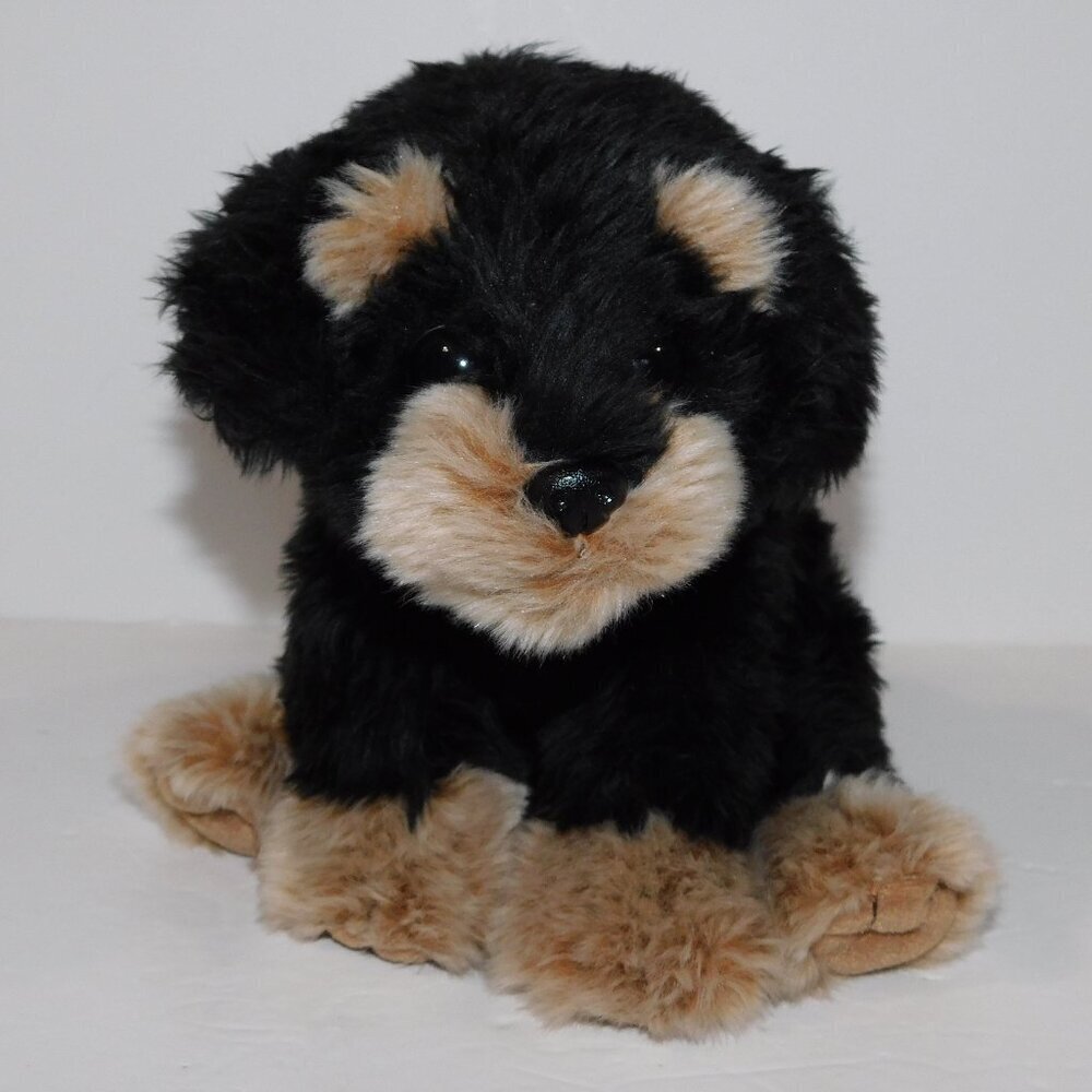 Aurora Black Brown Plush Sitting Rottweiler Puppy Dog 9" Stuffed